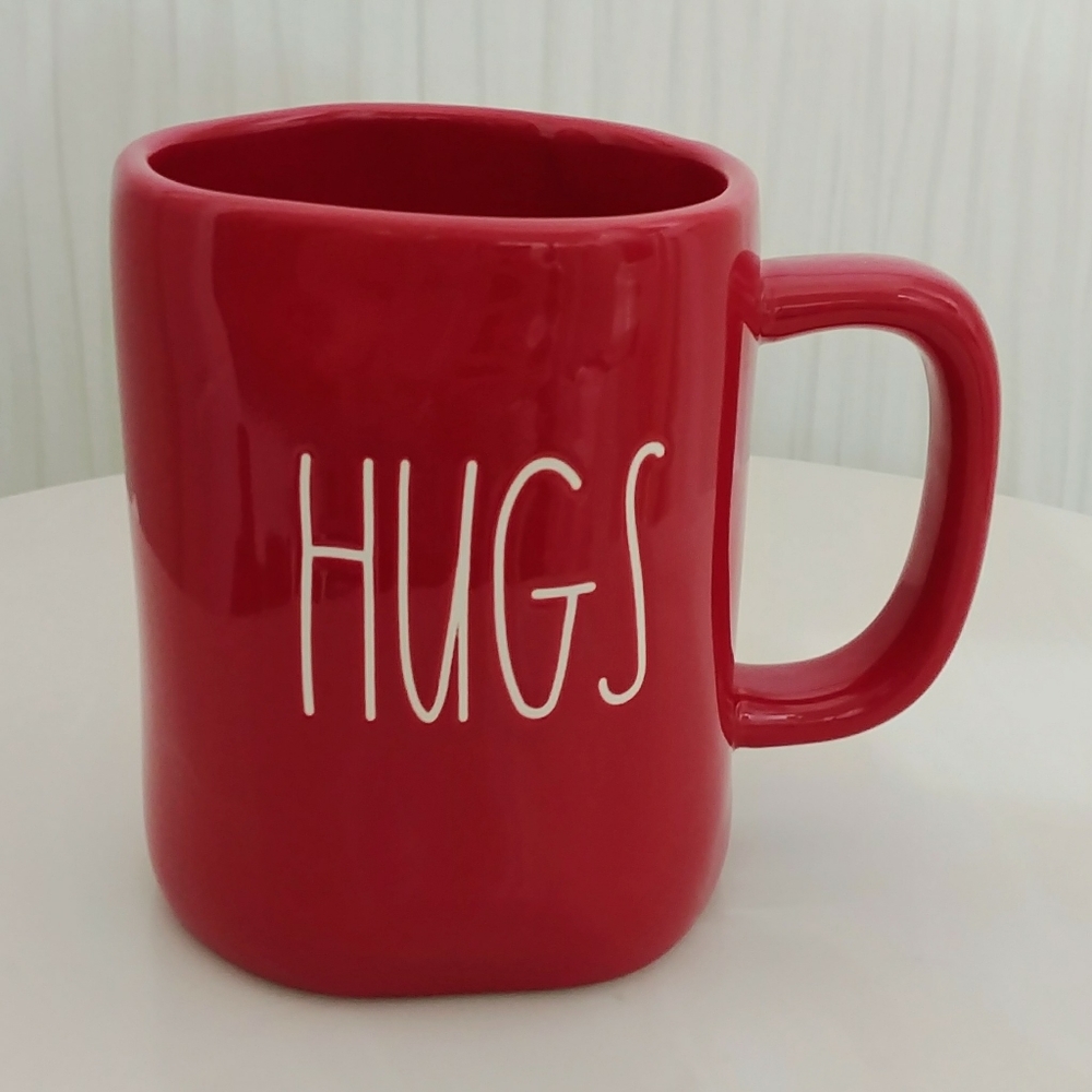 Rae Dunn double sided Red Hugs Kisses Mug